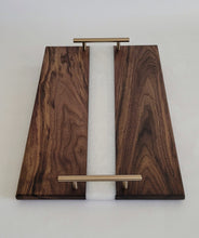 Load image into Gallery viewer, Custom-Made Black Walnut and Epoxy Charcuterie trays
