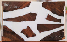 Load image into Gallery viewer, Custom-Made Black Walnut and Epoxy Charcuterie trays
